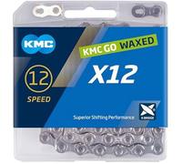 Chaîne de vélo KMC X12 Silver, 1/2" x 11/128", 126 maillons, 12 vitesses, revêtement en nickel, argent