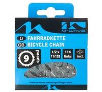 Generique Chaîne de vélo M-Wave C9 - 9 vitesses, 116 maillons, maillon rapide, mixte, gris