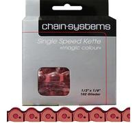 Chaîne de vélo POINT MAGIC COLOR 1 x 102 maillons 1/2 x 1/8 rouge Singlespeed...