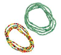 Chaîne de Ventre Bikini en Verre Vert, 1 Set, Style Bohème | Bijou de Taille Beaded, Usage Plage et Danse, pour Femmes, Effet Photo, Souligne la Ligne
