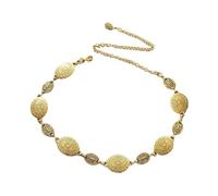 chaine de ventre Lien ceinture accessoires sud-ouest soleil étoile éclatement estampillé métal médaillon chaîne Cowgirl robe d'été taille pour robes(A Golden)