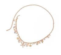 Chaîne de ventre ornée de fausses perles, coquillages, étoiles de mer, conque, bijoux de corps, fait à la main, taille unique, cadeau unique, corps réglable, taille unique, Comme décrit, Comme décrit.