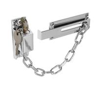 Chaîne de verrouillage de porte XFORT en chrome poli, chaîne de sécurité pour porte avant avec mécanisme de déverrouillage par xterne.