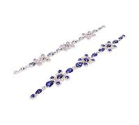 Chaîne Décorative 2PCS, Bandeau Cristal Verre, Motif Fleur Diamantée Brillante - Facile À Découper, Élégante Pour Mariages Et Festivals