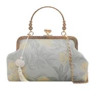 Chaîne délicate style chinois sac de soirée couture complexe artisanat mode pratique sac à bandoulière souple sac à main broderie chinoise, bleu