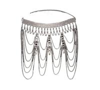 Chaîne d'épaule en strass multicouche, accessoire de robe de tournée exagérée, épaule de personnalité européenne-américaine, One Size, Métal, Pas de pierre précieuse