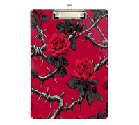 Chaîne d'épine rouge rose porte-bloc de poche infirmière transparente pour planche à clip enseignant taille 9 x 12,5 cm Tabla para escribir