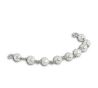 Chaîne Design Armäleon - Perles Blanches - Sans Fermoir Bracelet Femme Argent Sterling 925 Ard004w