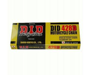 CHAÎNE DID 428D-140 (140 MAILLONS) SANS JOINTS TORIQUES (OUVERTE + ATTACHE)