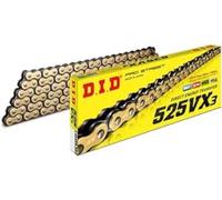 CHAÎNE DID 525VX3 (Or & Noir) - Longueur : 108 maillons avec joint rivet (ZJ)