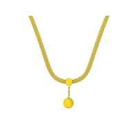 Chaîne dorée creusée, élégante et simple. Pendentif sphérique doré avec franges, polyvalent tendance