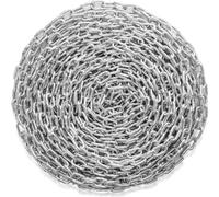 Chaîne en acier au carbone - 7,3 mm x 28 m - Chaîne de délimitation - Chaîne à maillons longue durée - Chaîne de sécurité pour l'industrie et le bricolage