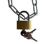 Chaîne en acier avec cadenas | 3 clés incluses | Longueur au choix entre 25 cm à 250 cm | Serrure de 25 mm + 2 x 22 x 8 mm chaîne galvanisée (120 cm).
