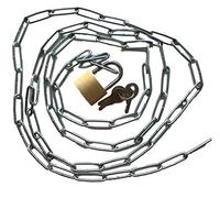 Chaîne en acier avec cadenas - Chaîne robuste avec cadenas + 3 clés - Longueur au choix 50, 75, 100, 150, 200 cm - Fermeture et verrouillage - Maison & atelier