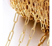 Chaîne en acier inoxydable de 1M 3/4mm, câble ne se décolore pas, chaînes en or pour collier, Bracelet de cheville, composants de fabrication de bijoux à faire soi-même, vente en gros Gold