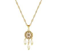 Chaîne en Acier Inoxydable Pierre de Lune Zircon Dream ch Leaf Tassel Colliers pour Femmes Couleur Or Rêves Accessoires Bijoux Cadeaux