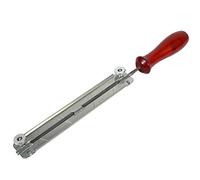 Chaîne en Acier Scie à aiguiser Lot de Limes Ronde Jauge Manche de Lime tronçonneuse Outil fichier Support Rond Affuteur de Chaine avec Manche en Bois tronçonneuse Classement Guide Support 5.5mm