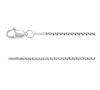 Chaîne en argent sterling 925 plaqué rhodium de 1,25 mm avec boîte de 61 cm pour homme et femme