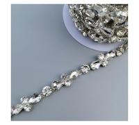 Chaîne en cristal de verre de 45 cm, garniture en strass scintillants, ruban métallique, décoration for robe de mariée, accessoires vestimentaires pour Fête Vêtements(Style 2)