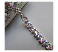 Chaîne en cristal de verre de 45 cm, garniture en strass scintillants, ruban métallique, décoration for robe de mariée, accessoires vestimentaires pour Fête Vêtements(Style 6)