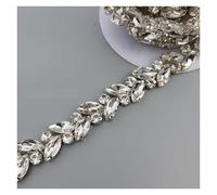 Chaîne en cristal de verre de 45 cm, garniture en strass scintillants, ruban métallique, décoration for robe de mariée, accessoires vestimentaires pour Fête Vêtements(Style 1)