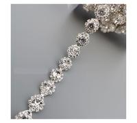 Chaîne en cristal de verre de 45 cm, garniture en strass scintillants, ruban métallique, décoration for robe de mariée, accessoires vestimentaires pour Fête Vêtements(Style 4)