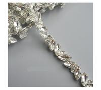 Chaîne en cristal de verre de 45 cm, garniture en strass scintillants, ruban métallique, décoration for robe de mariée, accessoires vestimentaires pour Fête Vêtements(Style 11)