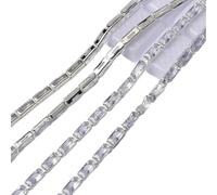 Chaîne en cristal de Zircon rectangulaire à une rangée, garnitures en strass, bijoux à bricoler soi-même, accessoires for vêtements(Clear Rectangle)
