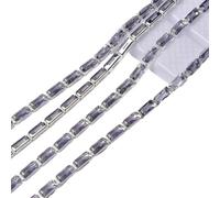 Chaîne en cristal de Zircon rectangulaire à une rangée, garnitures en strass, bijoux à bricoler soi-même, accessoires for vêtements(Violet Rectangle)