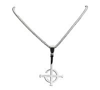 Chaîne en forme de croix fantôme pour homme, chaîne en argent, destiny's gate ghosts, collier punk cross ghos, collier gothique, collier inversé en satan, collier en fer, croix pour femme, taille