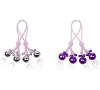 ̣ σ Chaîne En Métal Avec Cloches Pour Couples Et Jeux Sportifs Familiaux, Cadeaux Pour Hommes Femmes. (violet Et Rose)