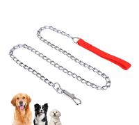 Chaîne en Métal pour Chien, Câble d'attache pour Chien de 4/5,6 Pieds, pour Camping, Randonnée, Course À Pied, Parcs(Red,2.5mm*1.7m)