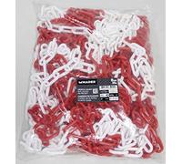Chaîne en plastique 8 mm x 25 m Rouge et blanc - 65011