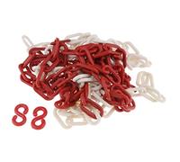 Chaîne en plastique - Sécurité - Avertissement - Foule - 6 mm x 3800 mm - Rouge + Blanc