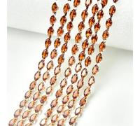 Chaîne en strass avec garniture en cristal de Zircon, bricolage de chaussures for robe de mariée, accessoires for vêtements(Brown)