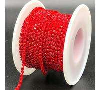 Chaîne en strass en verre Siam Ss6-Ss16 avec base assortie à coudre ou à coller pour accessoires de vêtements DIY 9,1 m
