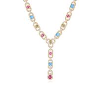 Chaîne en zircon inspirée du hip | Bijoux de clavicule à la mode en or et blanc avec Zircon coloré pour femmes, usage quotidien et Occasions spéciales
