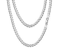 Chaine Enfant Argent Garcon 3 mm Collier Longue 65 cm Jeune Homme 925 Massif Maille Cubaine pour Pendentif Chaîne Fine Femme Cadeau Enfant Bijoux Ado 12 Ans Anniversaire