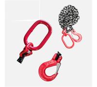 Chaîne forestière 8 mm 4000 daN Longueur utile : 1,5 m Crochet à tête de fourche Anneau de suspension Qualité : 8 Chaîne laquée noire selon EN818-2 Haute résistance et testée