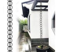 Chaine Gouttiere en Alliage D'aluminium,Chaînes de Pluie Décoratives,Gouttières à Chaîne,Meilleures Chaînes de Guidage de Pluie pour Les Fortes Pluies,pour Toit,Jardin,Abri,Terrasse 7m(23ft) Noir