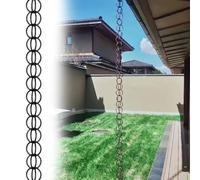 Chaine Gouttiere en Alliage D'aluminium,Chaînes de Pluie Décoratives,Gouttières à Chaîne,Meilleures Chaînes de Guidage de Pluie pour Les Fortes Pluies,pour Toit,Jardin,Abri,Terrasse 2.4m(8ft) Noir