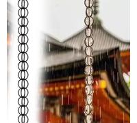 Chaine Gouttiere en Alliage D'aluminium,Chaînes de Pluie Décoratives,Gouttières à Chaîne,Meilleures Chaînes de Guidage de Pluie pour Les Fortes Pluies,pour Toit,Jardin,Abri,Terrasse 3.5m(11.5ft) Noir