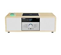 Chaine Hi-FI en Bois avec Radio Dab+ et Lecteur CD, Bluetooth, FM, USB, Mini Chaine Stéréo 30W, Télécommande, Design Rétro, Radio Compacte et Chaîne Stéréo
