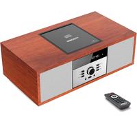 Chaîne Hi-Fi Stéréo Bluetooth, Vintage Micro Hifi Systems Lecteur Cd, 30W Rms Avec Streaming Audio Bluetooth, Poste Lecteur Cd Radio Fm, Usb, Aux,Microchaîne
