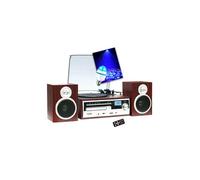 gef-roy Chaîne HiFi Inovalley CH14E Tourne Disque Vinyle 80W, CD, Bluetooth, FM et USB, télécommande, Ampoule DIAMS LED