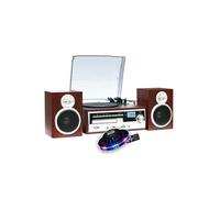 Chaîne Hifi Inovalley CH14E tourne disque vinyle 80W, Cd, Bluetooth, FM et USB , télécommande, Jeu de lumière OVNI LED G