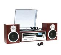 Chaîne Hifi Inovalley CH14E tourne disque vinyle 80W, Cd, Bluetooth, RADIO FM et USB + télécommande, 2 Boules Disco LED
