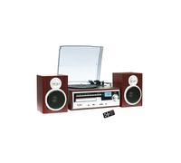 Chaîne Hifi Inovalley CH14E tourne disque vinyle 80W, Cd, Bluetooth, RADIO FM et USB + télécommande, 2 Boules Disco LED