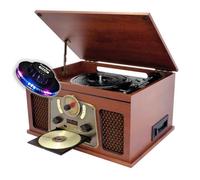 gef-roy Chaîne HiFi INOVALLEY RETRO10E-BTH-N Vinyle avec Fonction encoding, Bluetooth, CD, K7 Audio, FM, USB, Jeu de lumière OVNI LED