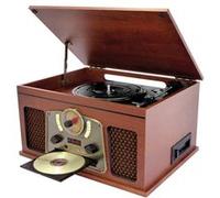 Inovalley Chaîne HiFi RETRO10E-BTH-N Vinyle — fonction d'encodage, Bluetooth, CD, K7, FM, USB